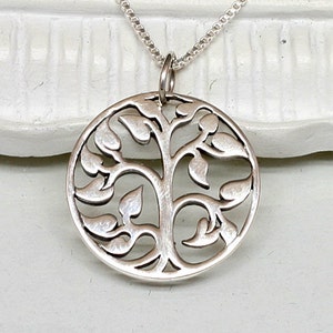 Silver Tree of Life Necklace, Sterling Silver Circle Tree,bridesmaids ...