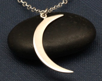 Moon Necklace, Sterling Silver Moon Necklace,Crescent  Moon,New Moon,Gift Idea