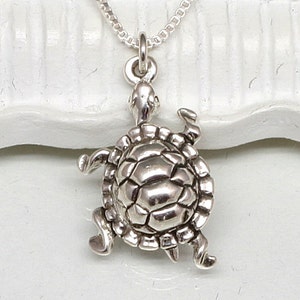 Sterling Silver Turtle Necklace,Silver,Turtle Necklace,Silver Turtle Pendant,Turtle Charm Necklace,Animal,Nature Necklace,Woodland,Sea,Ocean