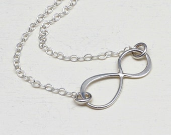 INFINITY Necklace in Sterling Silver, Silver, Love,Graduation,  Eternity, Simple, Delicate, Figure Eight, Frienship, Bridesmaids, Wedding