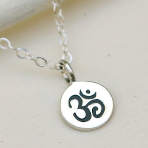 Om Necklace in Sterling Silver,Aum Necklace ,Ohm Necklace,Tiny, Small, Petite, Delicate,Zen Necklace, Yoga Jewelry,Buddhist,Hindu,Gift