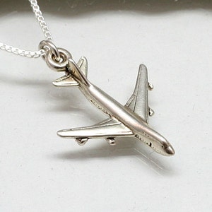 Tiny Airplane Necklace Gold / Silver Jet Plane Aeroplane