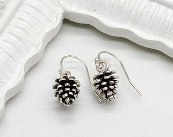 Sterling Silver Pinecone Earrings,Sterling Silver Pine Cone Earrings,Silver Pine Cone Earrings,Silver Pinecone Earrings,Nature Earrings