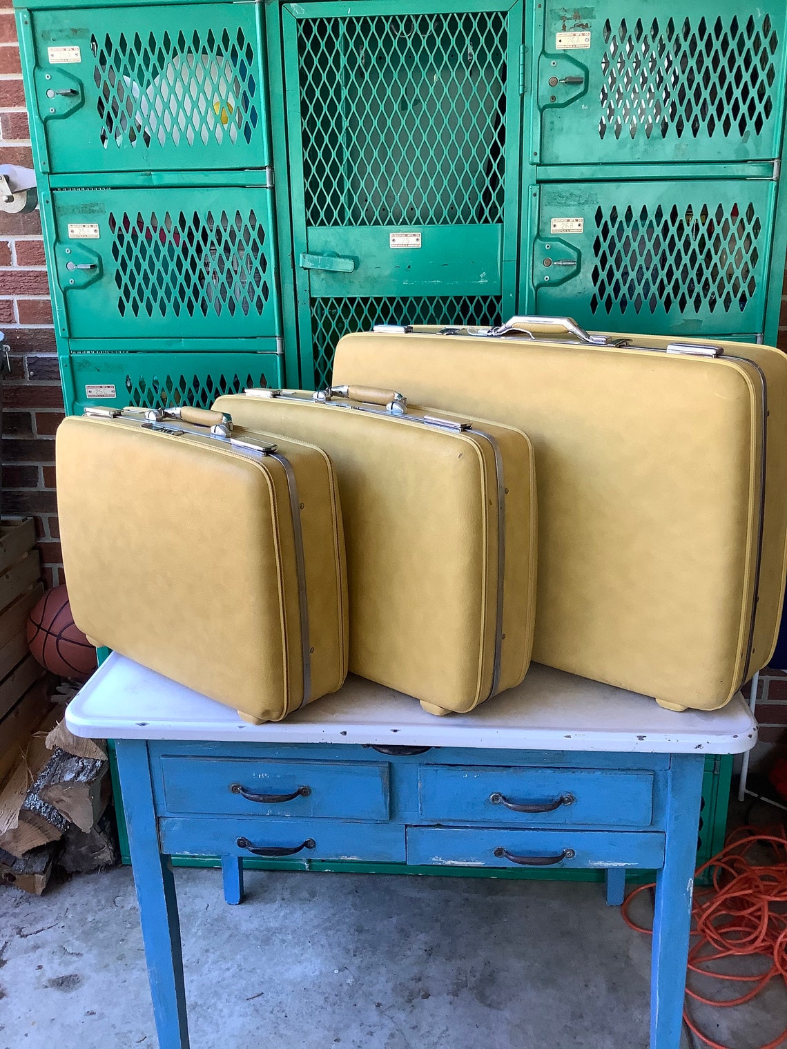Vintage Yellow Luggage Set of 3 American Tourister with Key Etsy