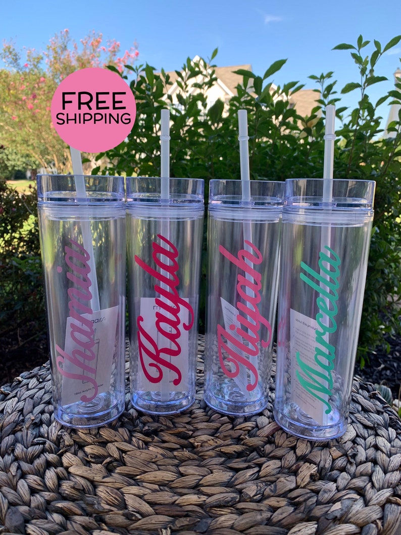 All colors Personalized Skinny Tumblers Bridesmaid Bridal Etsy