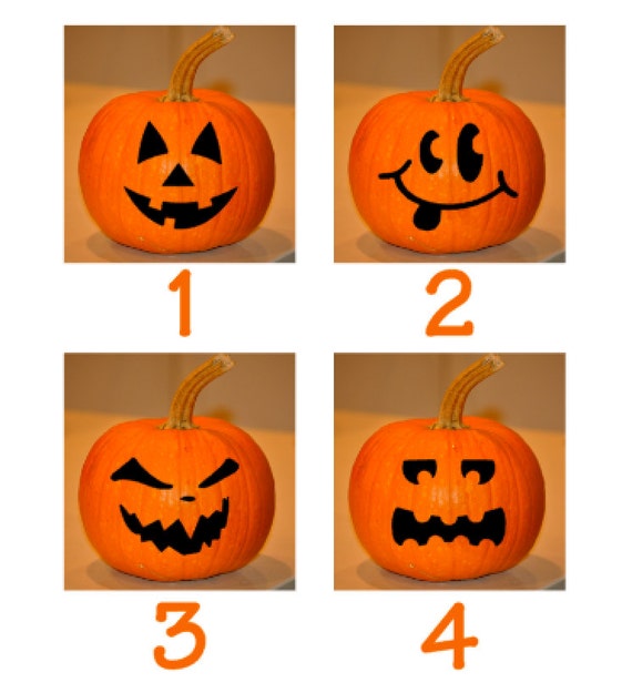 LIVRAISON gratuite visage citrouille Halloween vinyle autocollant