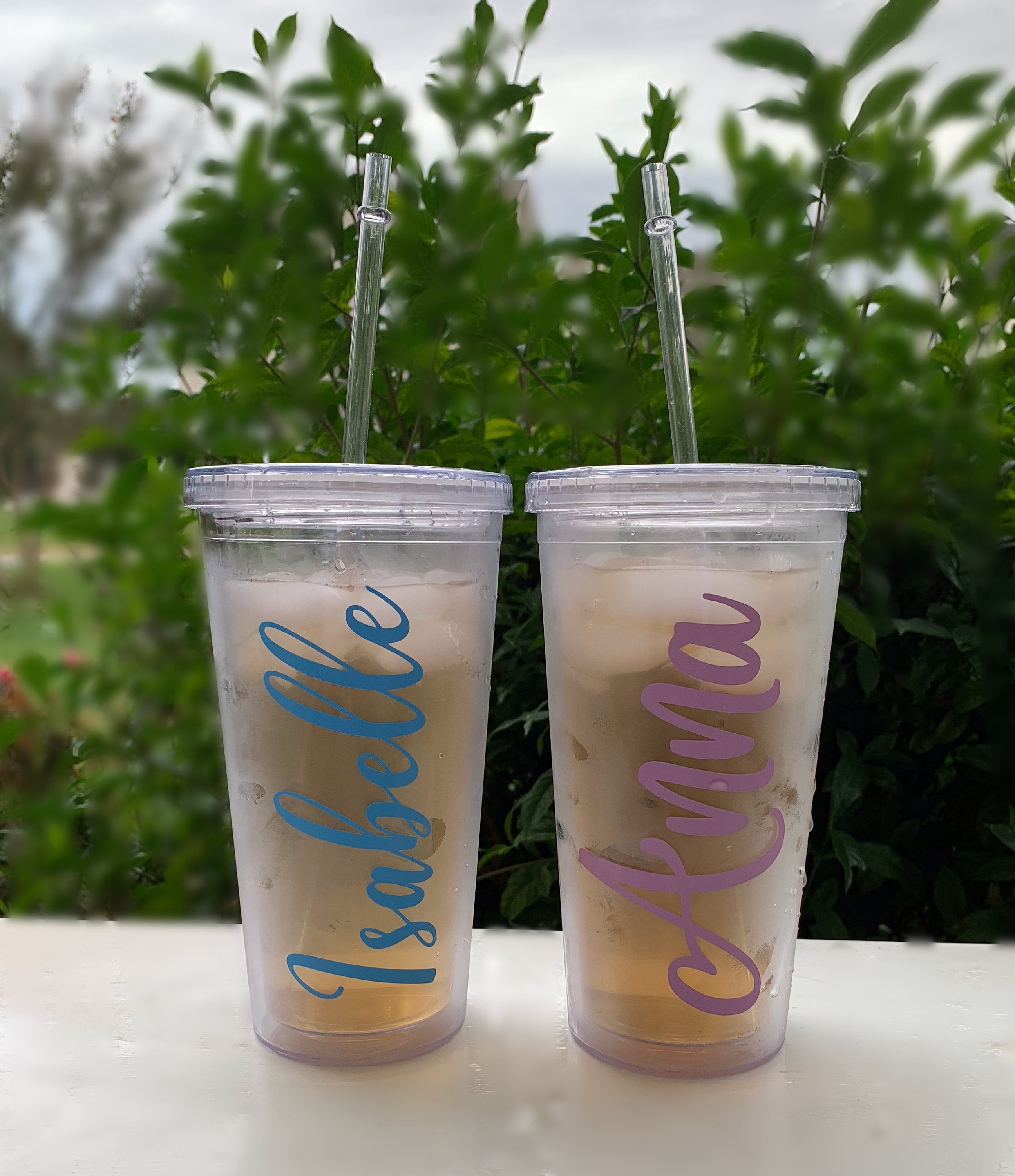 Clear Personalized Tumbler With Straw Bridal Party Tumbler B8C