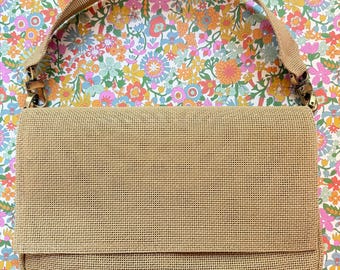 Bolso baguette de lona bordada - Herrajes de latón