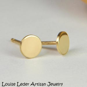 Handmade 18K Solid Gold Stud Earrings: Minimalist Gold Studs