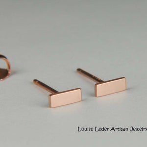 14K Rose Gold Earrings Minimalist Earrings Rose Gold Studs 14K Solid Gold Earrings, Rose Gold Jewelry Gifts for Her
