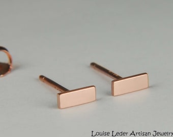 14K Rose Gold Earrings Minimalist Earrings Rose Gold Studs 14K Solid Gold Earrings, Rose Gold Jewelry Gifts for Her