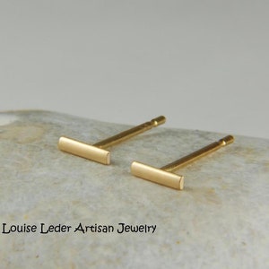 Handmade 18K Solid Gold Stud Earrings: Minimalist Everyday Studs