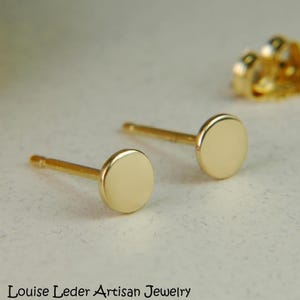 Handmade 18K Solid Gold Stud Earrings: Organic Minimalist Studs