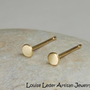 Handmade 18K Solid Gold Stud Earrings: Minimalist Organic Studs