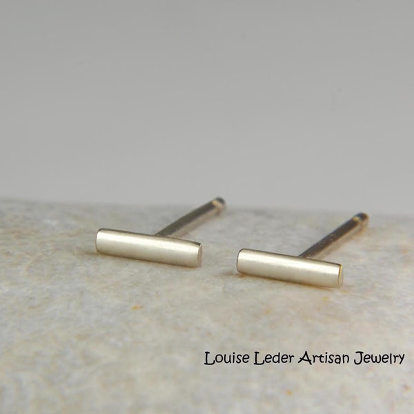 14K White Gold Earrings Small Gold Earrings 14K White Gold Studs, Simple Earrings Gold Stud Earrings