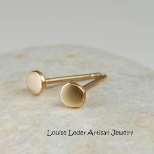 14K Solid Gold Earrings Simple Studs 14K Gold Stud Earrings Minimalist Gold Earrings, Solid Gold Studs