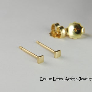 18K Gold Square Earrings, Gold Stud Earrings 18K Solid Gold Earrings, Square Stud Earrings, Gold Jewelry Gifts for Her