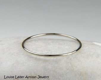 Handmade 14K Palladium White Gold Stacking Ring
