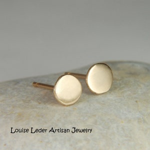 14K Solid Gold Earrings Minimalist Gold Studs Organic Earrings Gold Stud Earrings 14K Gold Jewelry