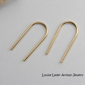 14K Gold Earrings, Open Hoop Earrings Gold Minimalist Earrings 14K Solid Gold Earrings, Minimalist Gold Jewelry