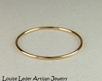 18K Solid Gold Ring Minimalist Ring Gold Stacking Rings for Women Gold Wedding Ring 18K Thin Wedding Band Gold