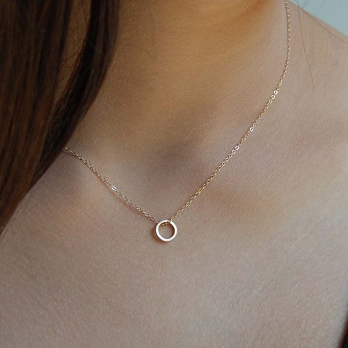 14K Solid Gold Necklace for Women Dainty Gold Necklace 14K Etsy