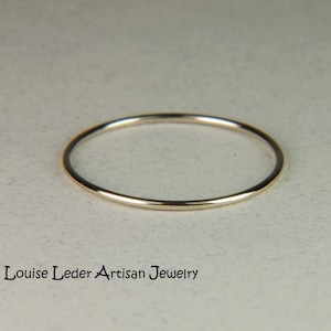 14K White Gold Ring Simple Wedding Ring White Gold Minimalist Ring for Women White Gold Stacking Rings 14K