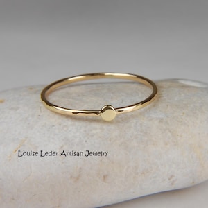 Hammered Gold Ring 18K Gold Ring Dainty Gold Ring for Women Rustic Ring Gold Stacking Ring 18K Solid Gold Ring