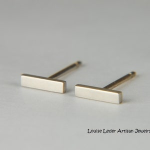 White Gold Earrings 14K Minimalist Earrings Gold Stud Earrings White Gold Studs 14K Solid White Gold Earrings