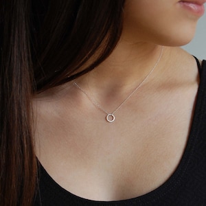 Dainty white gold necklace top