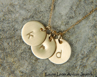 14K Gold Disc Necklace 9 mm Personalized Gold Necklace Gold Mommy Necklace Push Present Luxury Jewelry