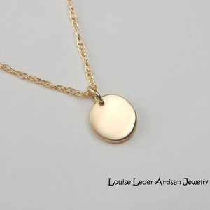 Handmade 14K Solid Gold Organic Pendant Necklace - Choose Your Size and Finish