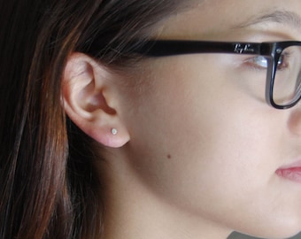 Sterling Silver Organic Stud Earrings: Simple Rustic Studs