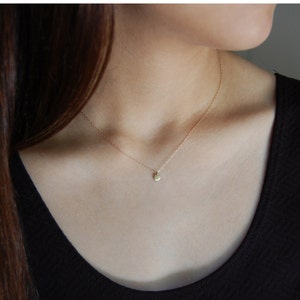 Dainty 14K Solid Gold Necklace: Handmade Organic Pendant