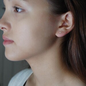 Handmade 14K White Gold Stud Earrings: Organic Minimalist Studs image 7