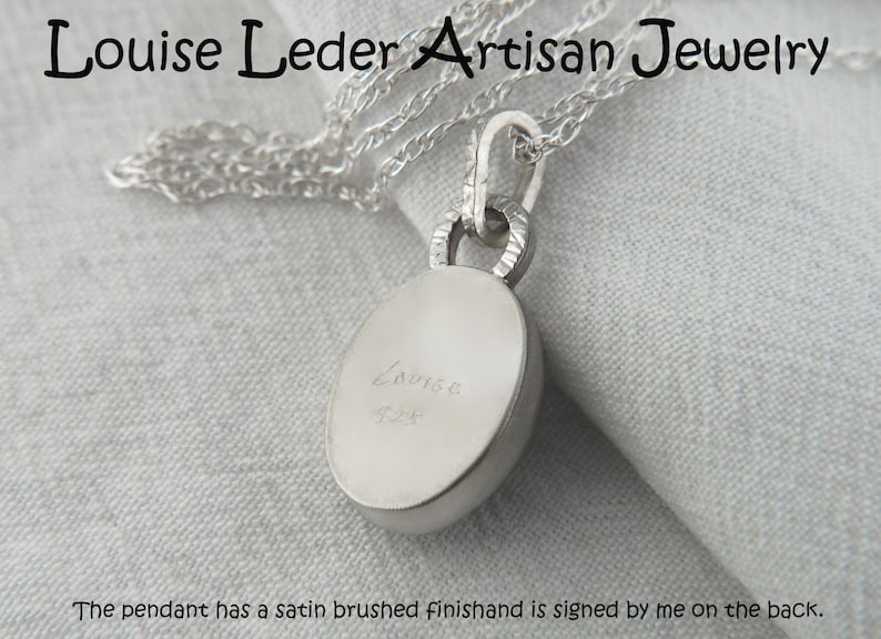 Handmade Botswana Agate Pendant: Sterling Silver Artisan Necklace image 5