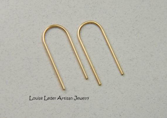 Handmade 18K Solid Gold Open Hoop Earrings: Minimalist Jewelry