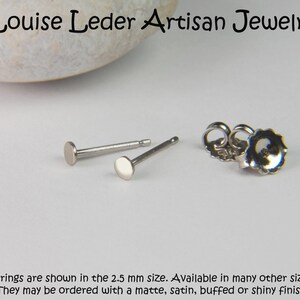 Handmade 14K White Gold Stud Earrings: Organic Minimalist Studs image 4