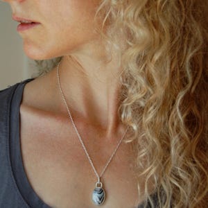Handmade Botswana Agate Pendant: Sterling Silver Artisan Necklace image 6
