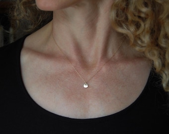 Handmade 18K Solid Gold Organic Pendant Necklace - Matte, Satin, or Shiny