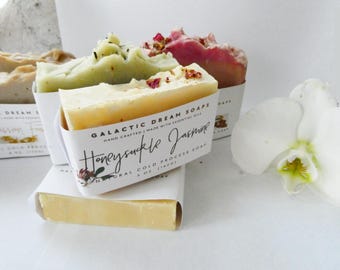 Natural soap set of 5 large bars-moisturizing cold process soap-handcrafted body care-bridal shower gift