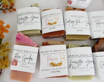 Handmade floral 3oz natural soap-mini body soap-vegan party favors -half bar cold process-gift