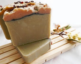 Crackling birch natural soap bar- shea cold process soap -body care- husband gift