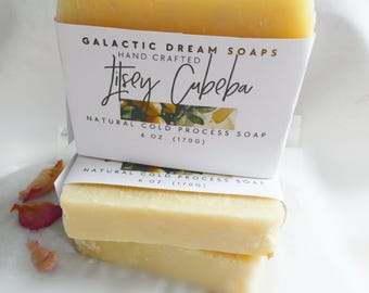 Litsey cubeba lemon shea soap-palm free -handmade-natural -uplifting citrus scent-unisex birthday gift