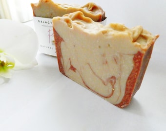 Passion fruit shea natural soap bar - tropical cold process soap -vegan -coworker mom gift