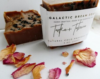 Tonka tobacco shea butter soap- vanilla bergamot scent- artisan square natural soap-father day gift
