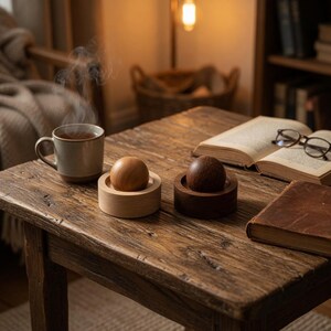 Wooden Essential Oil Diffuser for Car & Home | Natural Wood Air Freshener | Mini Dashboard Aroma Holder | Decorative Fragrance Diffuser Gift