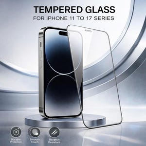 Tempered Glass Screen Protector for iPhone 11–17 Series, HD Clear Anti-Scratch Guard