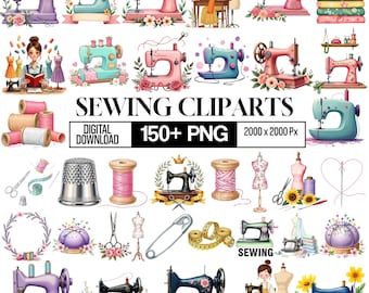 150+ Sewing PNG Clipart Bundle,Tailor Sewing Machine Clipart, Fashion Designer Tools, Quilting Clipart, Seamstress Graphics,Craft Sewing PNG