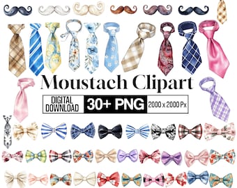 Mustache Clipart Bundle, Beard Clipart, Moustache PNG, Hipster Clipart, Dad Clipart PNG, Funny Mustache, Transparent Png, Digital Download